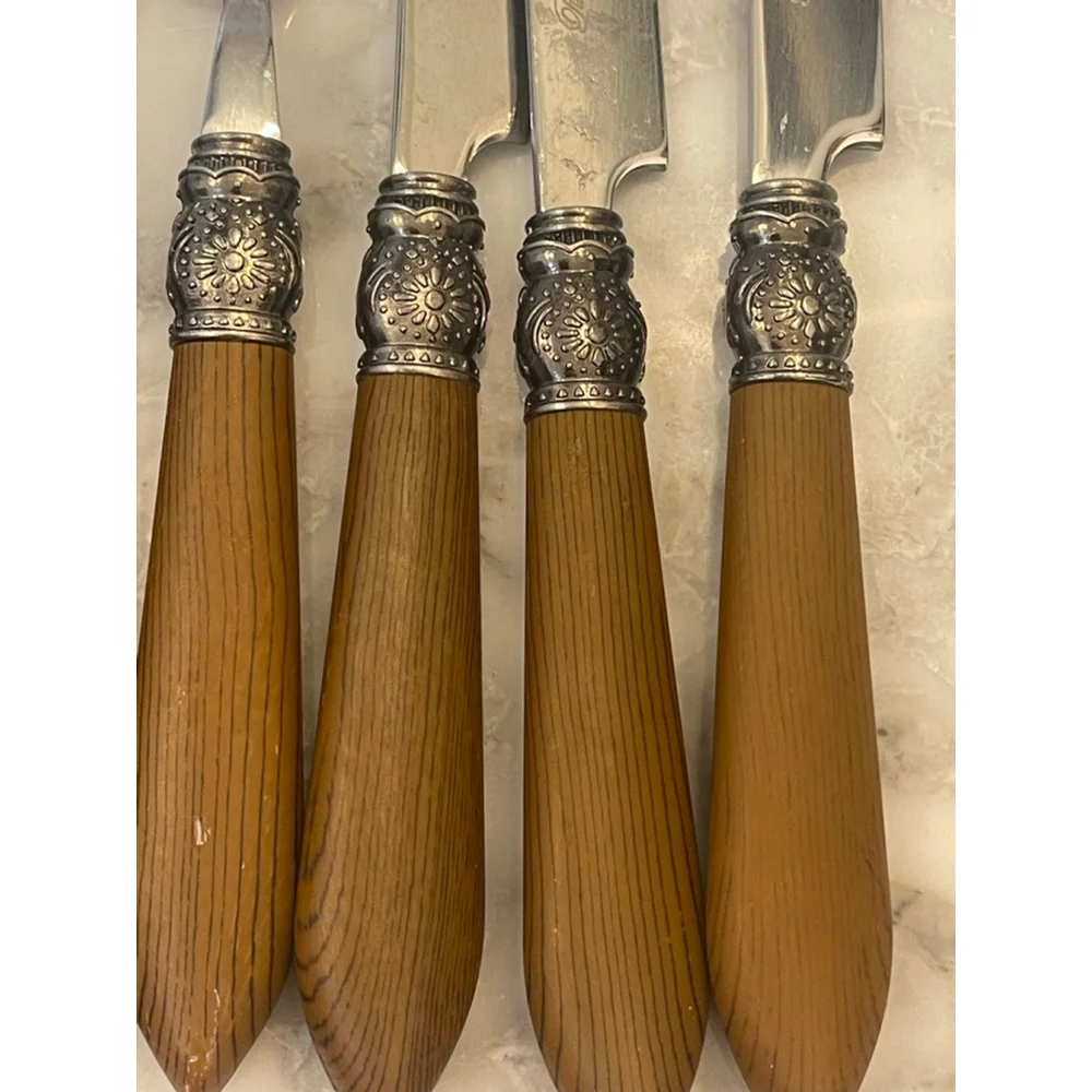 Pioneer Woman Cowgirl Lace 14-Pc Stainless Flatware Set Faux Wood Handles